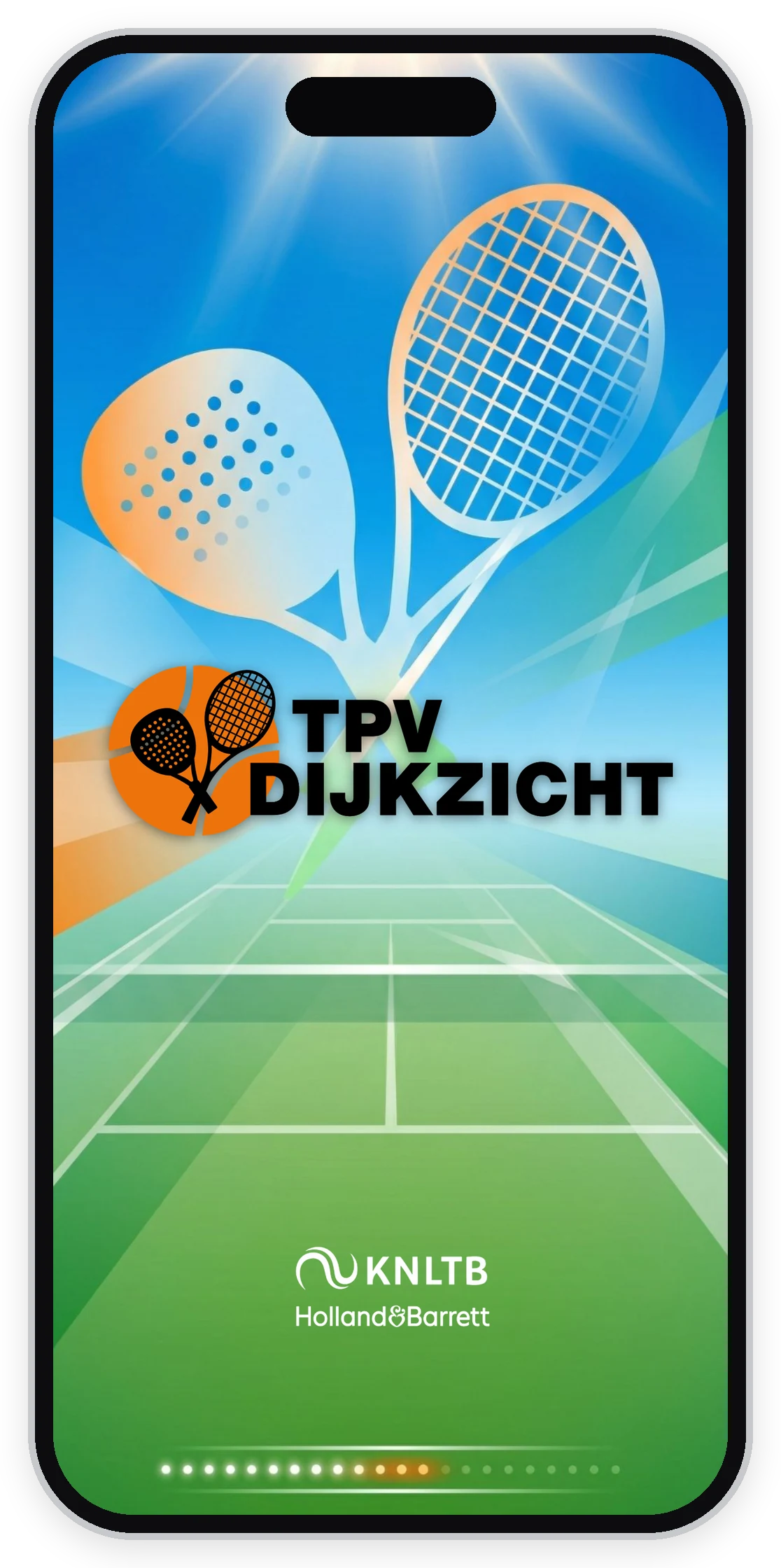 Startscherm van de app van TPV Dijkzicht