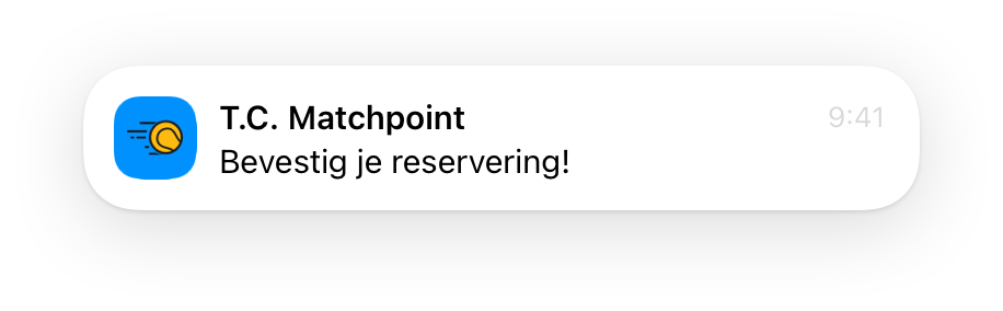 Pushbericht met het eigen clubicoon