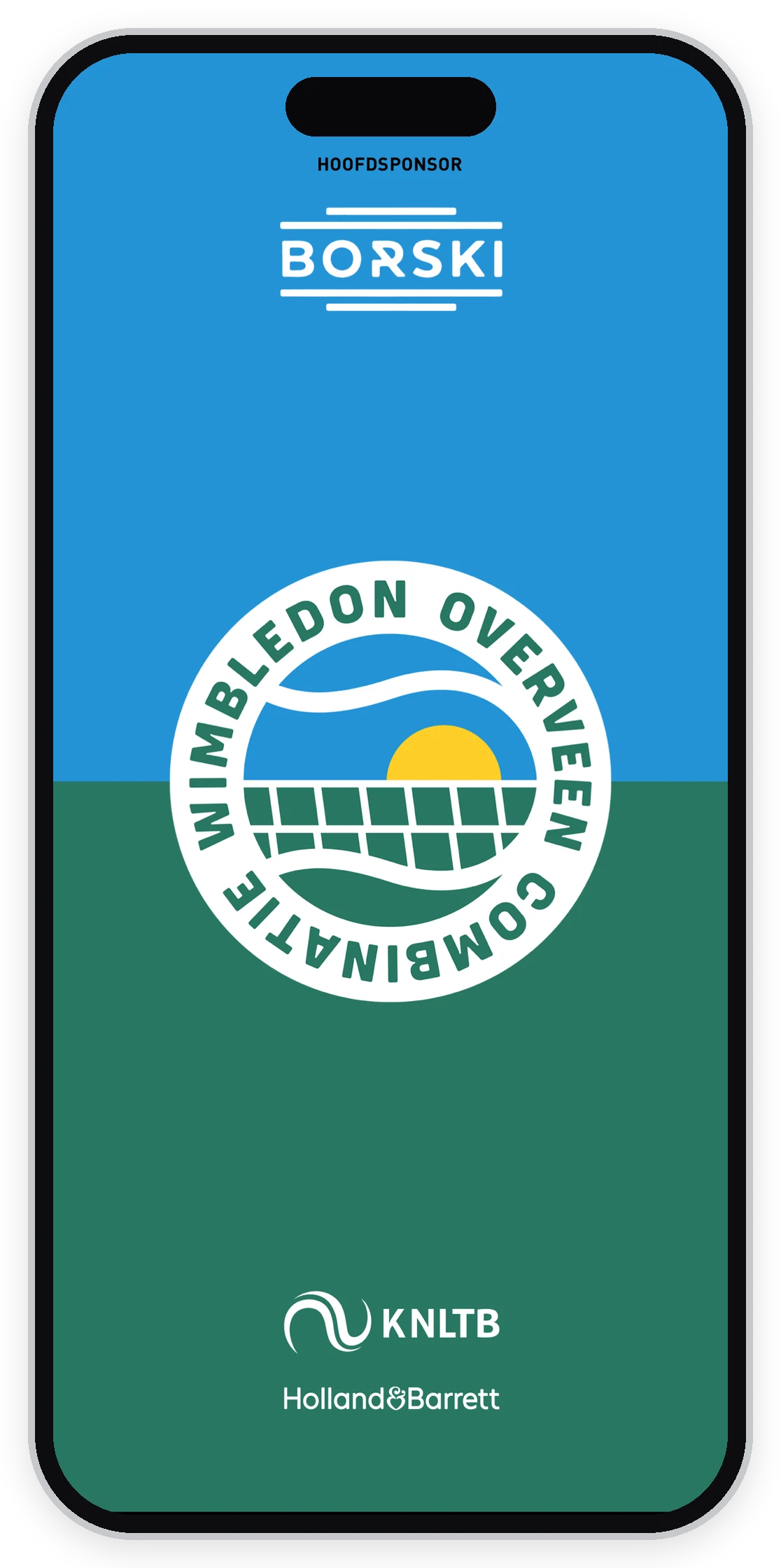 Startscherm van de app van TC WOC